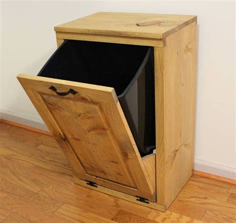 Go mobile with rolling trash bin storage container. Tilt out Trash Can - Wooden Trash Bin - Wood Trash Box ...