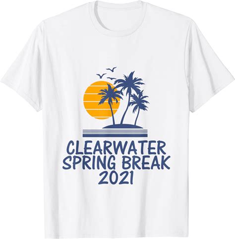 Clearwater Florida Fl Spring Break 2021 Beach Party Week T Shirt Clothing Shoes