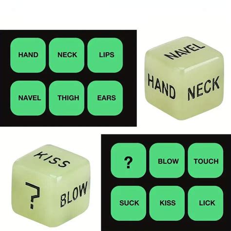 Glowing Sex Dice 7 Piece Set Kinky Fun Bedroom Game For Anniversary Valentines Or Birthday