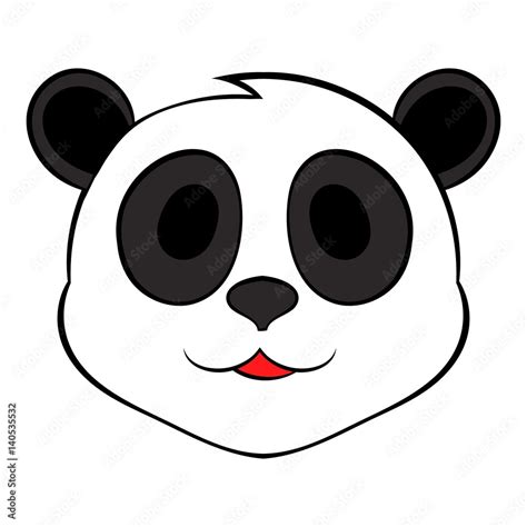 Panda Bear Head Icon Cartoon Stock Vektorgrafik Adobe Stock