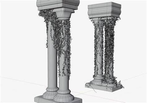 Columns With Ivy 3d Model Cgtrader