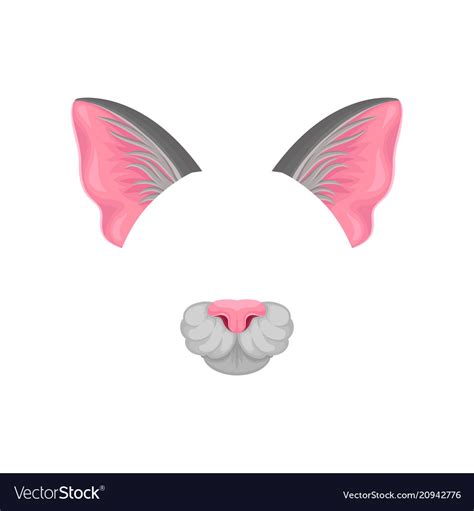 Detailed Flat Icon Of Pink Cat S Ears And Vector Image