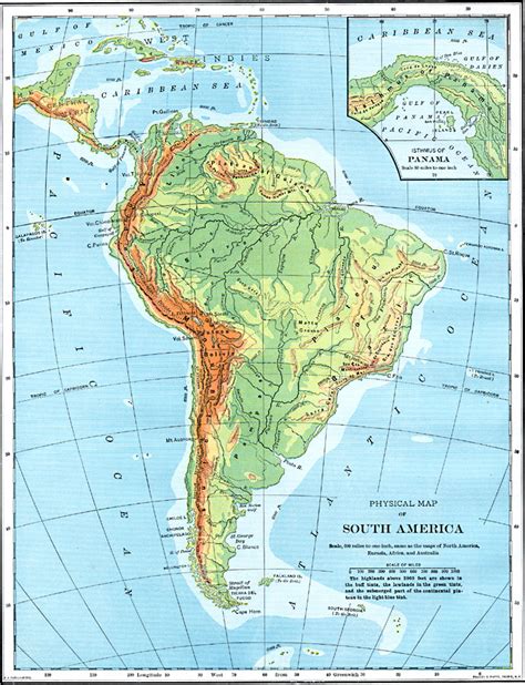 Original 1902 Map Physical Map Of South America Art And Collectibles