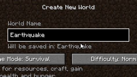 What If You Name Map Earthquake In Minecraft Youtube