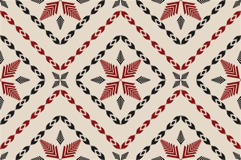 Ikat Seamless Pattern In Tribal Fabric Ethnic Pattern Art Flower
