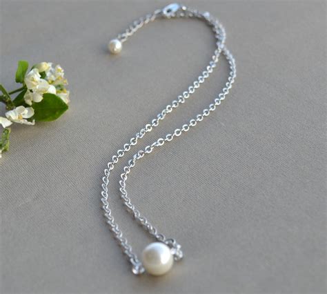 Single Pearl Necklacewhite Pearl Necklaceivory Pearl Etsy