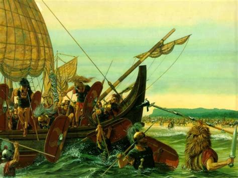 Romans Landing In Britain For The First Time Under Julius Caesar Not