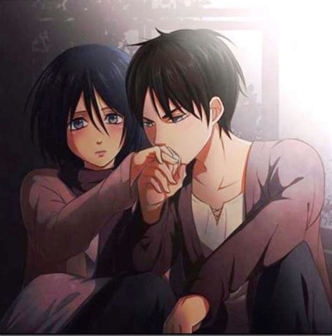 Eren And Mikasa Hand Kiss Anime Casais De Anime Desenho Personagem