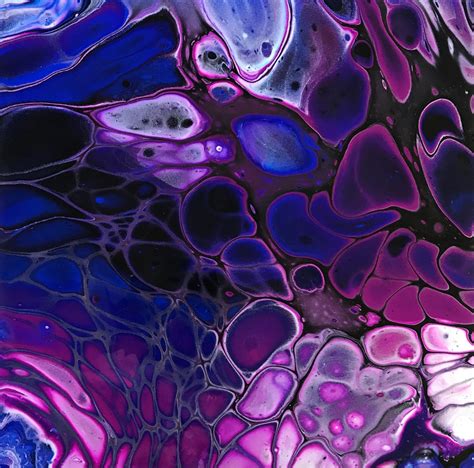 Purple And Pink Fluid Acrylic Cells Fluid Acrylic Painting Pouring