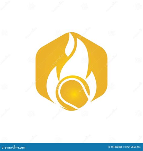 Tennis Sports Vector Logo Design Fire And Tennis Ball Logo Icon Design