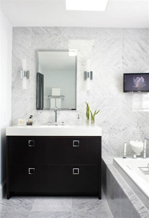 Choose from free standing or floating white vanities to. Extra Wide Single Black Vanity - Contemporary - bathroom ...