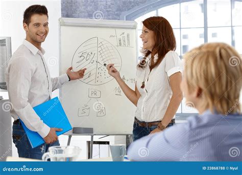Businesspeople Working With Whiteboard Stock Photo Image Of American