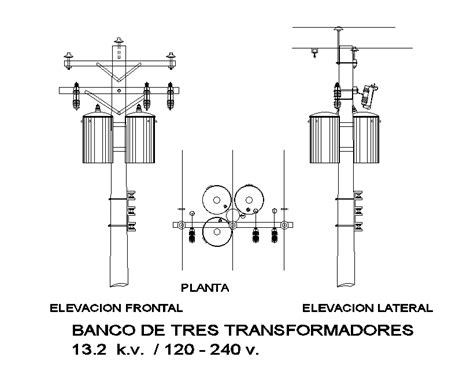 Elevation With Transformer And Column Area With Electrical Detail