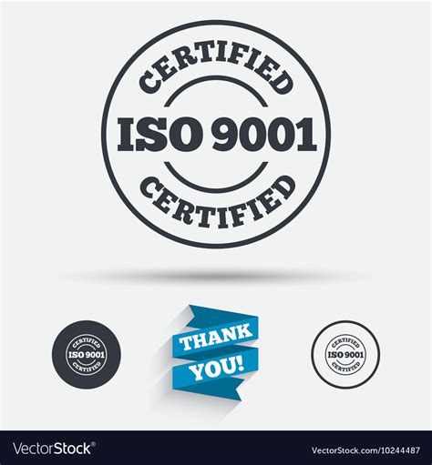 Iso 9001 Certified Sign Certification Stamp Vector Image