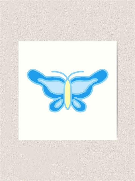 Cute Y2k Blue Butterfly Art Print For Sale By Mikabella08 Redbubble