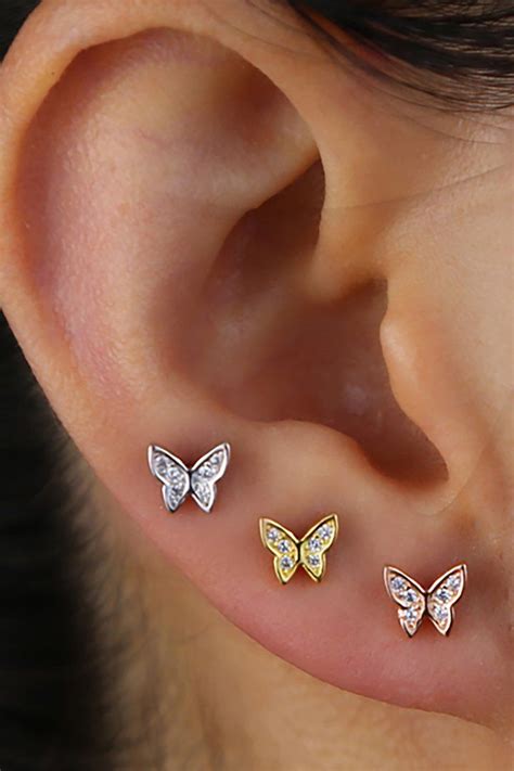 Evangeline Cute Butterfly Ear Piercing Jewelry Earring Studs Earrings
