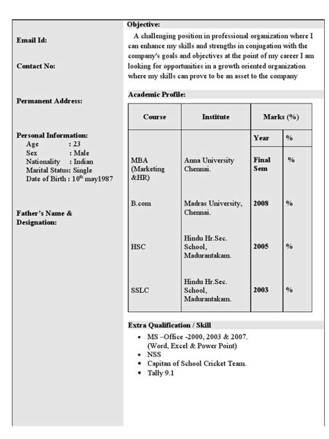 An mba resume sample better than 9 out of 10 other resumes. Resume For MBA Freshers BCOM | Communication