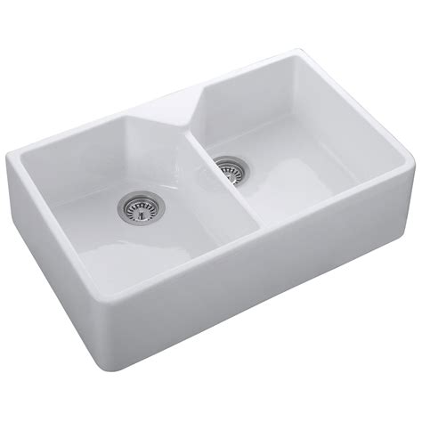 This white ceramic rectangular sink will offer a classic and contemporary style and aesthetic to any powder room or this bathroom sink is unique from our other reviews and that it is perfectly round. Rangemaster Belfast 800 x 490mm Fire-Clay Ceramic 2.0 Bowl ...