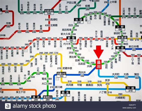 The Jr Train Network Map In The Greater Tokyo Area Tokyo Japan Stock