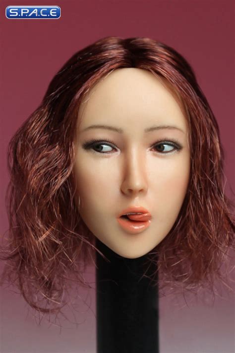 1 6 Scale Female Head Sculpt With Tongue Short Red Hair S P A C E Space Figuren De