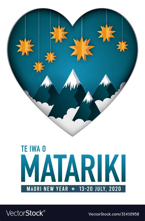 Nz Maori Matariki Stars Origami Paper Art Vector Image