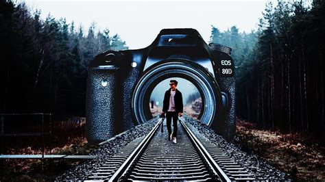 Railroad Inside Camera Photo Manipulation In Photoshop Photoshop