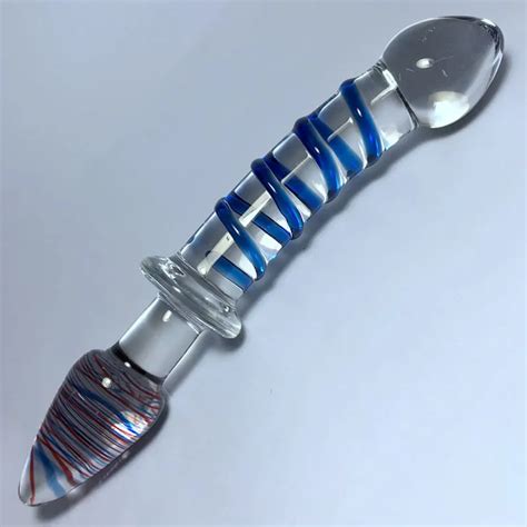 Double Ended Glass Dildo Anal Plug Dildos For Women G Spot Stimulator Spiral Glass Dildo Penis
