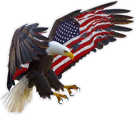 American Eagle American Flag Magnet Decal Is 6 In Size From The United States
