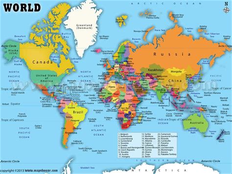 World Map With Countries Labeled Education Geographyss Pinterest