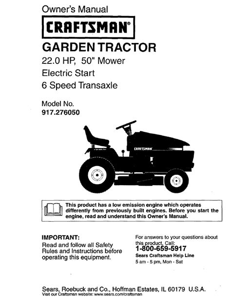 Craftsman Gt5000 Garden Tractor Owner S Manual Fasci Garden