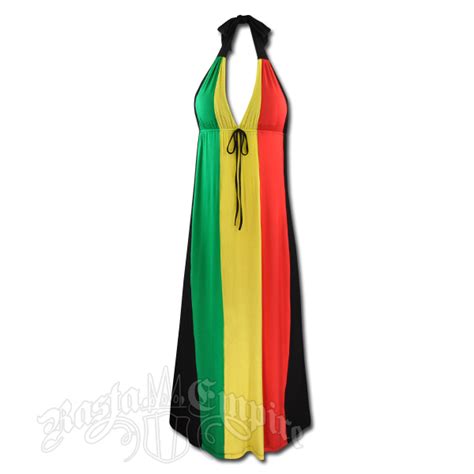 rasta and reggae long halter dress rasta clothing