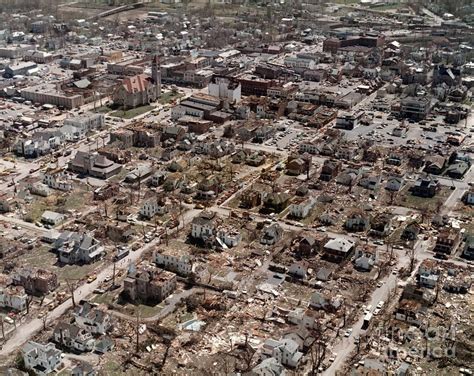 Damage In Xenia From 1974 Super Tornado Outbreak Photograph By Noaa