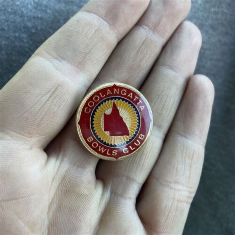 Original Retro Pin Badge Souvenir Bowling Bowls Club Lapel Brooch