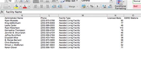 How To Get An Facility Excel List By City Of County In Alabama
