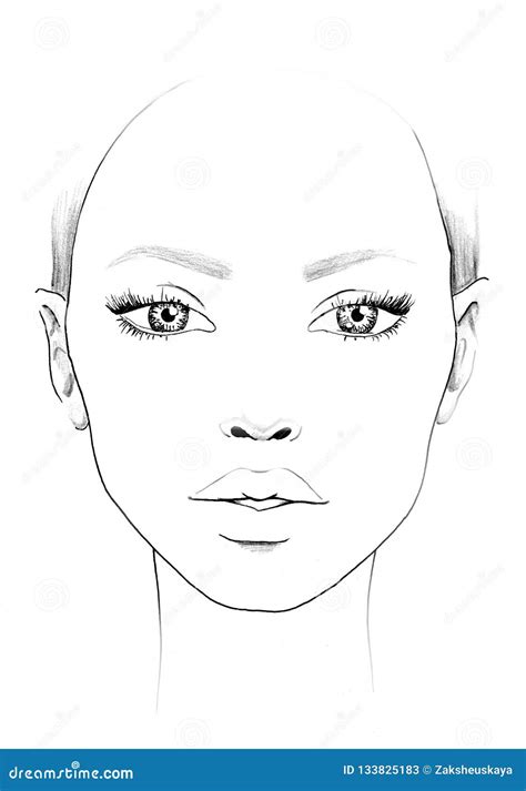 Face Chart Blank Makeup Artist Vector Template