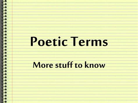 Ppt Poetic Terms Powerpoint Presentation Free Download Id5032032