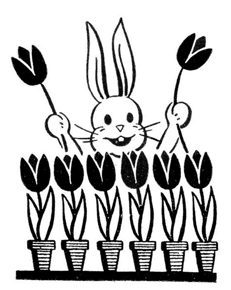 Retro Easter Bunny Images The Graphics Fairy Clip Art Library