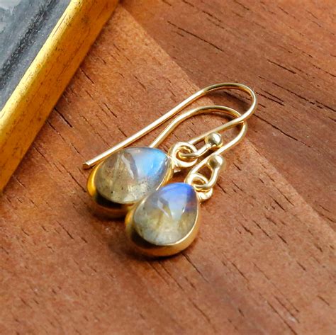 Silver Or Gold Triple Labradorite Teardrop Earrings Martha Jackson