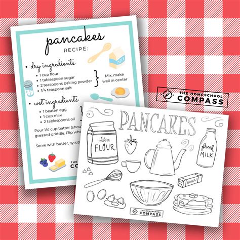 Pancakes Recipe And Coloring Page Homeschool Compass
