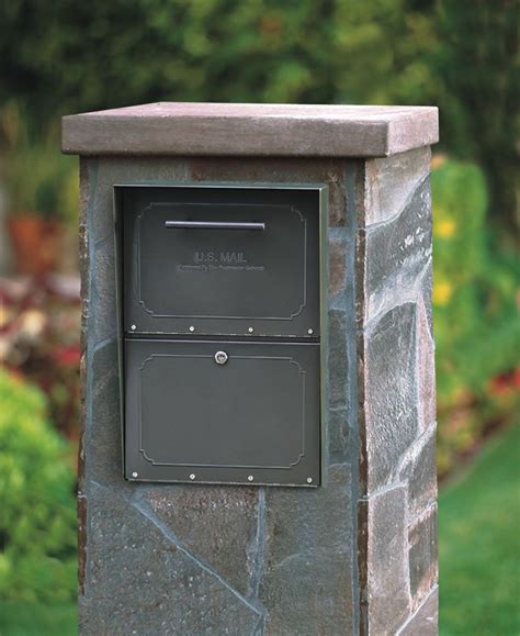A stone mailbox surround is great for adding curb appeal to your home. Column Locking Mailbox (Brick or Stone Enclosures) | Brick ...