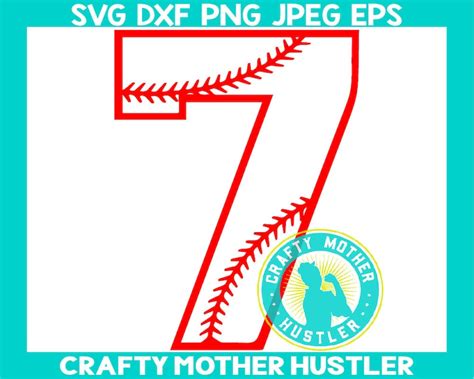 Baseball Varsity Number Seven Svg Design Perfect For Shirts Etsy