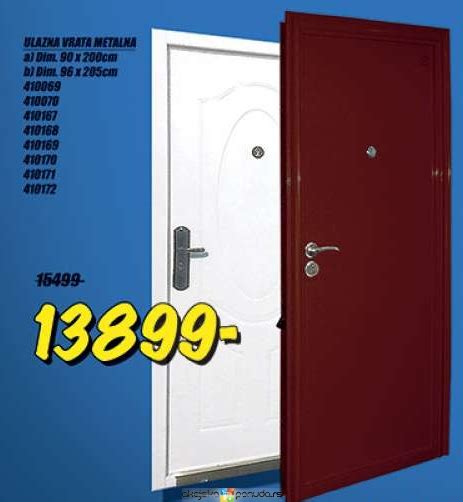 Ulazna Vrata Metalna 90x200cm Cena Na Akciji Uradi Sam S111892