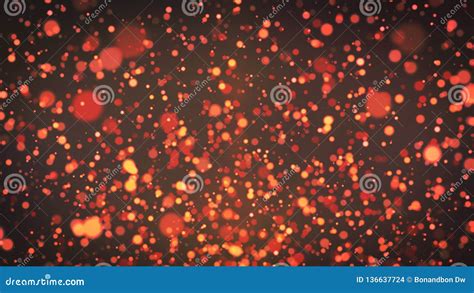 Red Particles Background Dust Particles With Real Lens Flare Stock