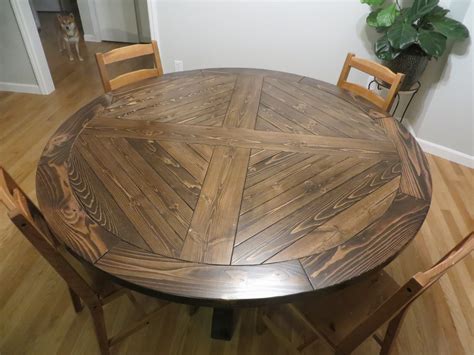 Check out our round table top selection for the very best in unique or custom, handmade pieces from our furniture shops. Ana White | Round X Base Pedestal Dining Table - DIY Projects