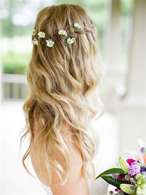 Buy kirifly artificial flowers, fake peony silk hydrangea bouquet decor plastic carnations realistic flower arrangements wedding decoration table centerpieces 2 packs (white): Wedding Hair Ideas: Wedding Hairstyles With Real Flowers