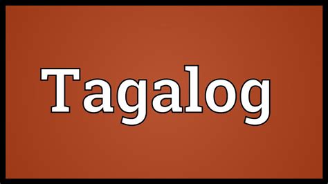 Tagalog Meaning - YouTube