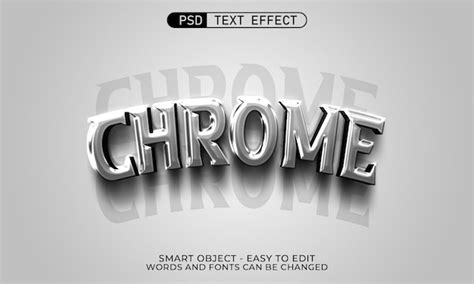 Premium Psd Editable Text Effect Chrome With 3d Style