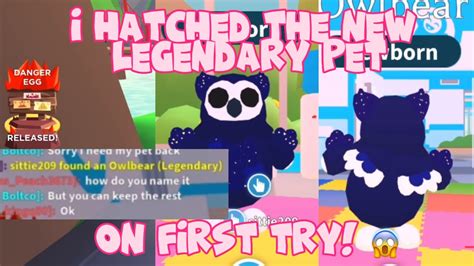 I Hatched The New Legendary Pet In Danger Egg In Adopt Me On First Try