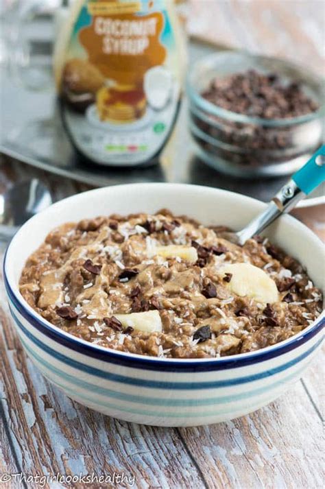 Position an oven rack in the lower third of the oven and heat to 356f (180c). Chocolate almond butter oatmeal (dairy free) - That Girl ...