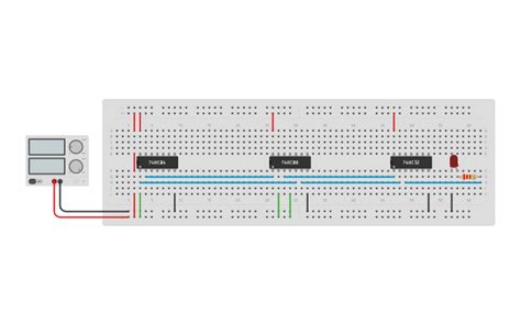The inputs, corresponding to the minterms (2, 3, 6, 7) are connected to the logic 1 and remaining terms to the logic 0(grounded). Circuit design 2x1 multiplexer | Tinkercad